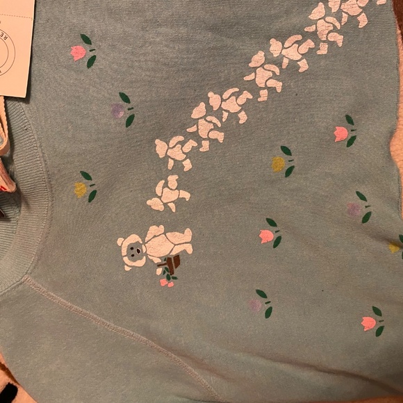 Vintage crop sweater Bears Floral - Picture 2 of 5